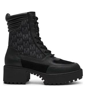 Steve Madden Black Lug Platform Hiker Lace-Up Boots